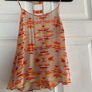 La Fee Verte Silk Diamond-shaped back‎ Sun Fire CamiTop Size Small ANTHROPOLOGIE